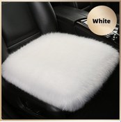 Resim Novahub Suni Kürk Kaplaması Peluş Araba Koltuğu Pedi Beyaz 1 Adet Cushion 