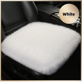 Resim Novahub Suni Kürk Kaplaması Peluş Araba Koltuğu Pedi Beyaz 1 Adet Cushion 