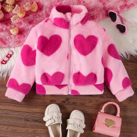 Resim Kızlar İçin Sonbahar/Kış Peluş Fermuarlı Dik Yaka Ceket 