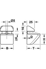 Resim Dizaynaks Raf Tutucu Cam-Ahşap Parlak Krom 4-25 Mm. - 2 Adet 