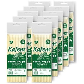 Resim Kafem Bambu Çöp Şiş 20 cm 3 mm 100 Lü X 10 Paket 