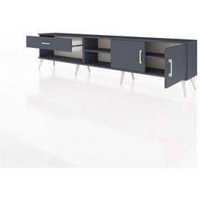 Resim Arges Tv Ünitesi 2 Raflı Tek Çekmeceli 2 Kapaklı 220x30x51 Antrasit-antrasit Antrasıt/antrasıt - Antrasıt 