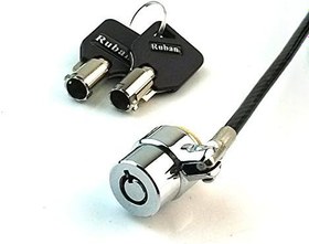 Resim RUBAN Notebook Kilidi ve Güvenlik Kablosu (PC/Laptop) İki Tuşlu 1,9 m (Siyah) 