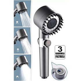 Resim Turbo Fan Pervaneli 5 Fonksiyonlu Su Tasarruflu Duş Başlığı El Tipi Yüksek Basınçlı Duş Başlığ Diğer 