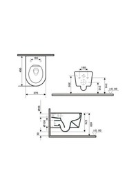 Resim Lena - Mermer Desenli Asma Klozet Kapak Dahil Outlet - Et-501m1- Beyaz 