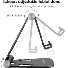 Resim The Wlue Masaüstü Metal Tablet ve Telefon Tutucu Stand Katlanabilir 270° Hareketli Siyah 