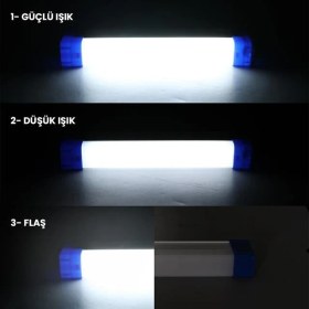 Resim T515 17CM 20W Çubuk Portatif LED Işıldak Şarjlı Tüp Lamba 800MAH 