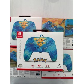 Resim Nintendo Switch Için Geliştirilmiş Kablolu Powera Controller – Tie Dye Pikachu, Gamepad, Oyun Kumandası 