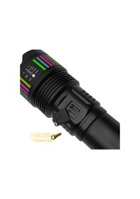 Resim Gold Silver Gs-15250 110w 11000 Lümen Profesyonel Şarjlı El Feneri - 2 Km Menzilli Zoomlu Powerbank Özellikli Siyah 