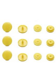 Resim Monako Limited Edition 30 Adet Açık Sarı Çıtçıt, T5 = 12,4 Mm, Dikişsiz Kolay Takılır, Plastik Açık Sarı Çıt Çıt 