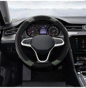 Resim Shineyee Karbon Fiber Deri Direksiyon Kılıfı - 37-38 Cm Evrensel, Kaymaz, Konforlu Ve Moda Tasarım Gri 