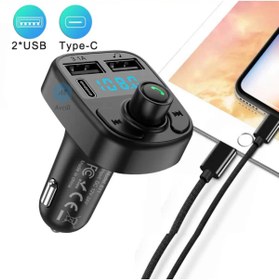 Resim All Avcill C1 Araç Fm Transmitter Type-c Bluetooth Araç Kiti Usb Mp3 Sd Kart Çakmaklık Girişli Oto Müzik Çalar 