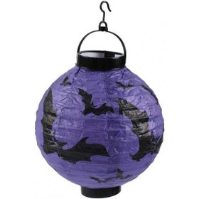 Resim Halloween Cadılar Bayramı Japon Feneri Kağıt Fener Pilli 20 Cm Mor Yarasa Diğer 