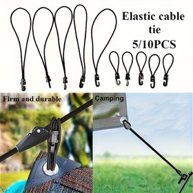 Resim 5/10 adet Ağır Hizmet Tipi Elastik Bağcıklar Kancalarla - Kamp, Havuz Kapakları, Tekne Barınakları ve Daha Fazlası için Güvenli ve Dayanıklı Kauçuk Gerdirme Kayışlar - Yüksek Kalite ve Korozyona Dirençli 