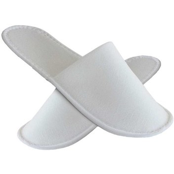 10 Çift Overloklu Siyah Tela Otel Terliği Tek Kullanımlık Kullan At Beyaz