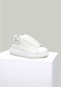 Resim Beyaz-Gümüş Kadın Deri Sneaker Derimod
