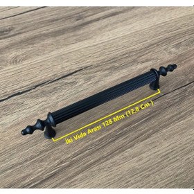 Resim Zend Mat Siyah Mobilya Dolap Mutfak Çekmece Kulpu 128 Mm 2 Adet 