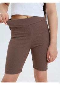 Resim Vipfashion Çocuk Bisikleti İçin Nervürlü Spor Şortlar 223835279 Kahverengi 