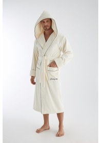 Resim Racing Speed Nakış Triga Bukle Bambu Cotton Erkek Bornoz Krem 