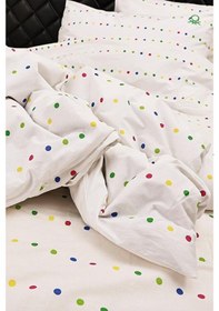 Resim Benetton Home Renkli Puantiye Çift Kişilik Ranforce Nevresim Seti Karışık 