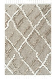 Resim Cool Halı Palazzo 03 Bej Beyaz Bukle Salon Halısı Hav Vermez Çocuk Odası Halısı Mutfak Koridor Kesme Yolluk 