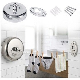 Resim Paslanmaz Çelik Geri Çekilebilir Çamaşır İpi Duvar Tipi Duvara Monte Banyo,balkon,bahçe Çamaşır Ku Çok Renkli 