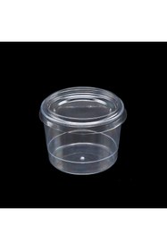 Resim BAKOM AMBALAJ BODEGA Kapaklı Sert Plastik Kase 250 CC 10 ADET Magnolya, Sütlü Tatlı, Aşure, Salata, Meze Kasesi 