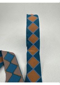 Resim 3.5 Cm Kilim Desenli Şerit-5 Metre- Sarı/mavi 