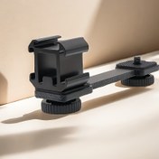 Resim NEWKS Alüminyum Alaşımlı 3 Başlı Flaş Ayaklığı, Su Geçirmez Değil, Spor Kamera Telefon Sabitleyici Uzatma Çubuğu, Dolgu Işığı Mikrofon Canlı Yayın Desteği 