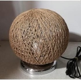 Resim TEKAY AYDINLATMA Jüt Halat Hasır Küre Ip Abajur Gece Lambası Dekoratif Hediyelik HALAT 