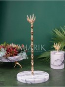 Resim MIARIK DESIGN & DEKORASYON Leylak Mermer Çınar Yaprağı Peçetelik Havluluk Gold Altın 