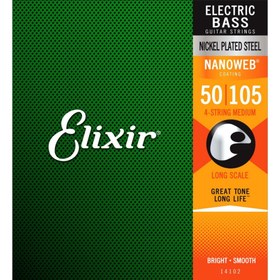 Resim Elixir 14102 Nanoweb Heavy 4 Telli Bas Gitar Teli (50-105) 