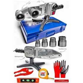 Resim 1500w Büyük Boy Metal Gövde Turbo Çift Residans Pprc Plastik Boru Kaynak Makinesi Diş Açma Takım 