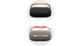 Resim Powerway Beatbox Siyah LED Işıklı Dayanıklı Ses Bombası USB Sd Aux Fm Radyo Bluetooh Hoparlör 
