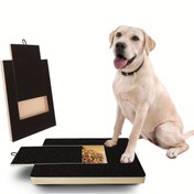 Resim 1 Adet Dayanıklı Doğal Ahşap Köpek Tırnak Bakım Tahtası Atıştırmalık Kutusu ile - Ayarlanabilir Yükseklik, Tüm Irklar için Ergonomik Çizik Pedi, İç/Dış Mekan Evcil Hayvan Tırnak Kesme & Eğitim Yardımcısı, Ayarlama Gerektirmez, Ladin Ağacı Malzemesi 