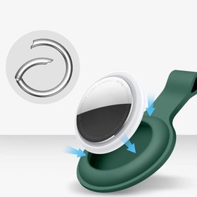 Resim Apple AirTag İle Uyumlu Silikon Koruyucu Anahtarlık Haki 