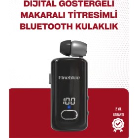 Resim Fineblue F580 Bluetooth Kulaklık – Klipsli, Dijital Göstergeli, Su Geçirmez, 12 Saat Pil Ömür 