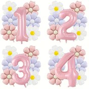 Resim 7 adet Pembe Sayı Balonu ve Daisy Alüminyum Folyo Parti Dekor Seti - Kendinden Kapamalı, Elektrik Gerektirmez - Doğum Günleri, Düğünler, Yıldönümler ve Kutlamalar için Mükemmel, Etkinlik Dekorasyonu | Çiçek Temalı Dekor | Kendinden Kapamalı Balonlar, Balon Dekorasyonları, Cadılar Bayramı Dekorasyonları, Noel Dekorasyonları 