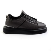 Resim Bambi Gri Hakiki Deri Erkek Sneaker E01082010403 