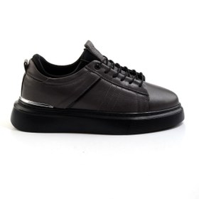 Resim Bambi Gri Hakiki Deri Erkek Sneaker E01082010403 