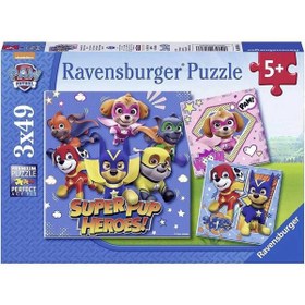 Resim Ravensburger 3x49 Parça Puzzle Paw Patrol 080366 