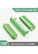 Resim Chuangyinshop 14 Pozisyon Vida Kilitlemeli 3.81mm Panel Montaj Terminal Blok Bakır Kontak Nylon 