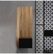 Resim Denko Taylan 30 Cm Mdf Siyah Banyo Boy Dolabı Siyah 