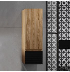 Resim Denko Taylan 30 Cm Mdf Siyah Banyo Boy Dolabı Siyah 