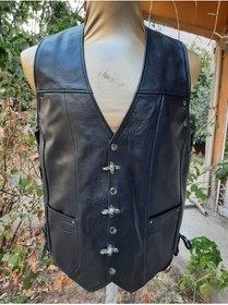 Resim ArdaStilDeri Hakiki Jumbo Deri Motorcu Deri Yelek 