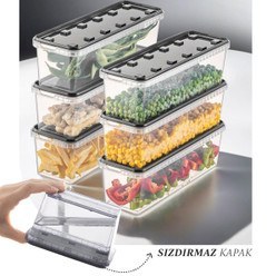 Resim 6'lı 1,4 Litre Block Sızdırmaz Saklama Kabı Seti Antrasit 