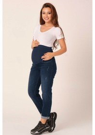 Resim Busa Hamile Regular Fit Kot Pantolon Lacivert-lacivert 