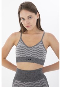 Resim Maraton Active Slimfit Kadın V Yaka Kolsuz Koşu Siyah Bra 813089-Siyah 
