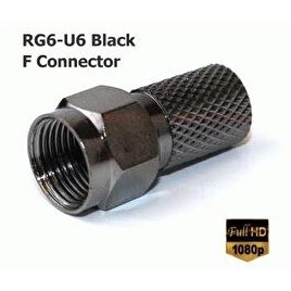 Resim Showmax RG6-U6 Black Contalı F Konnektör 100 Adet 