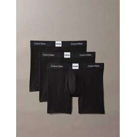 Resim Calvin Klein 3'lü Paket Erkek Brief Boxer Seti Siyah Renk M Beden Desensiz 